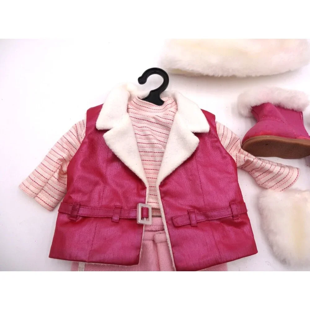 American Girl Pink Winter Snow Ski Trip Outfit 2002 JLY Just Like You and Hanger